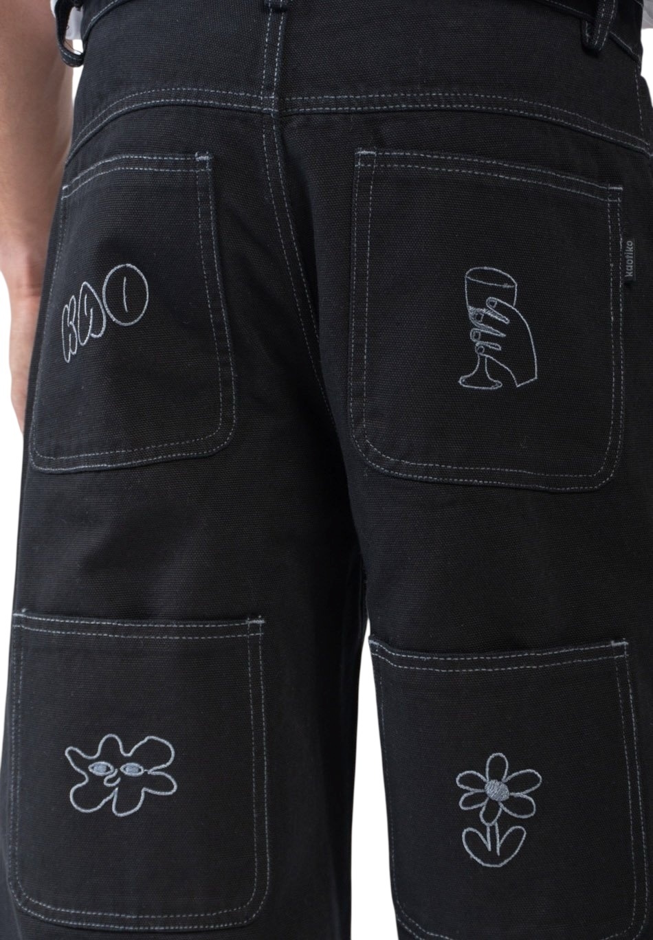 Kaotiko Denim Pants Breeze Club - Black