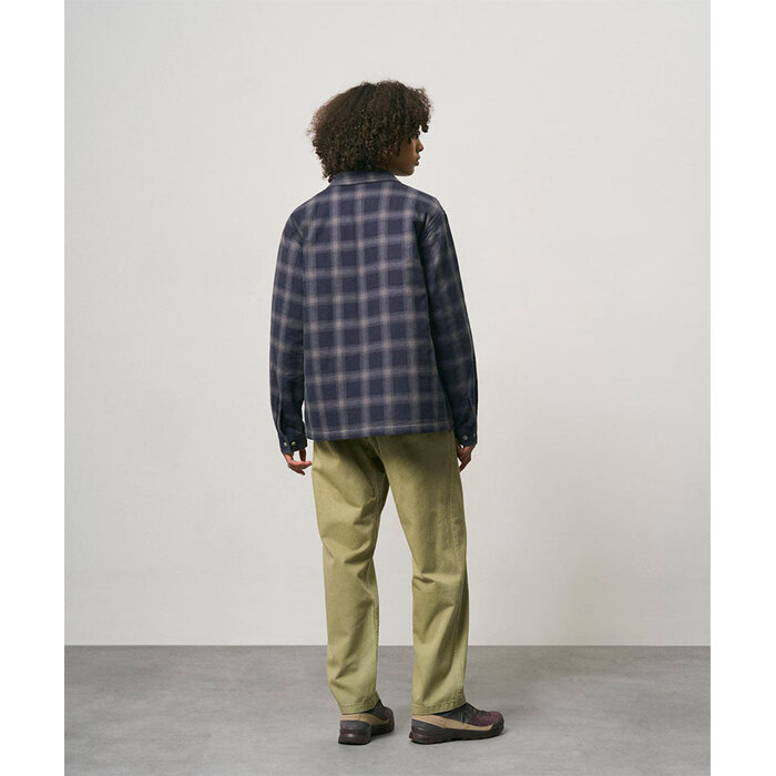 Gramicci Zip Up Insulated Flannel Shirt - Navy Shadow Plaid