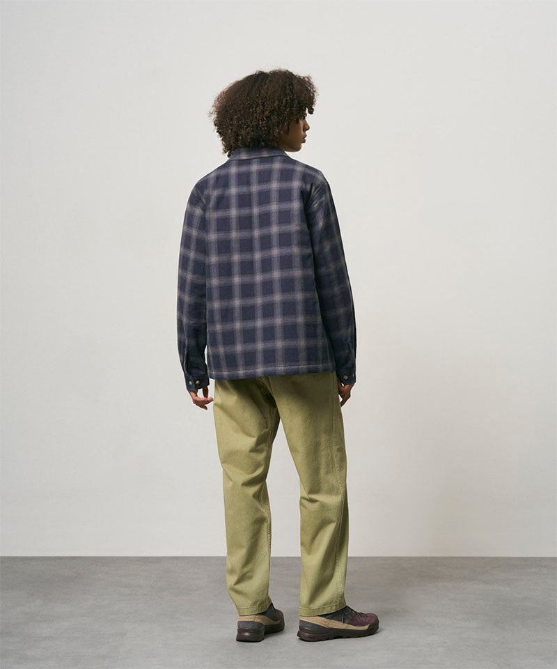 Gramicci Zip Up Insulated Flannel Shirt - Navy Shadow Plaid