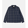 Zip Up Insulated Flannel Shirt - Navy Shadow Plaid