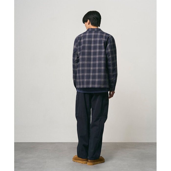 Gramicci Zip Up Insulated Flannel Shirt - Navy Shadow Plaid