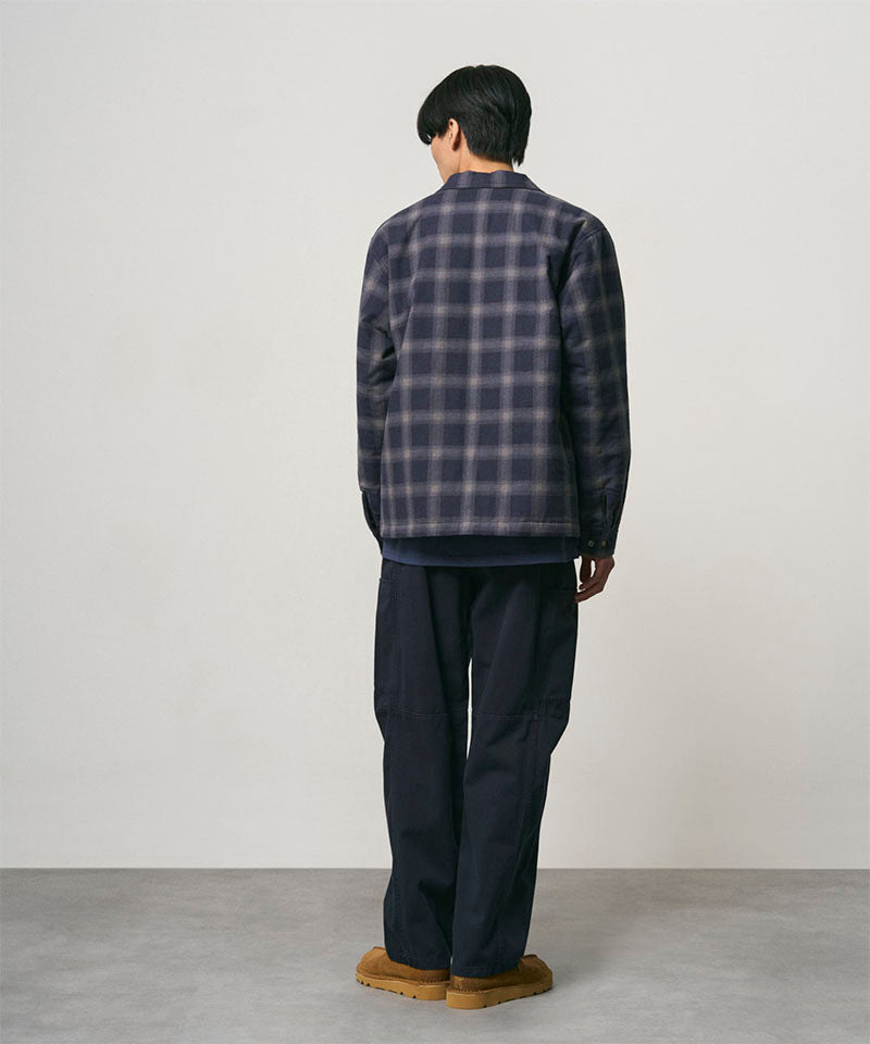 Gramicci Zip Up Insulated Flannel Shirt - Navy Shadow Plaid
