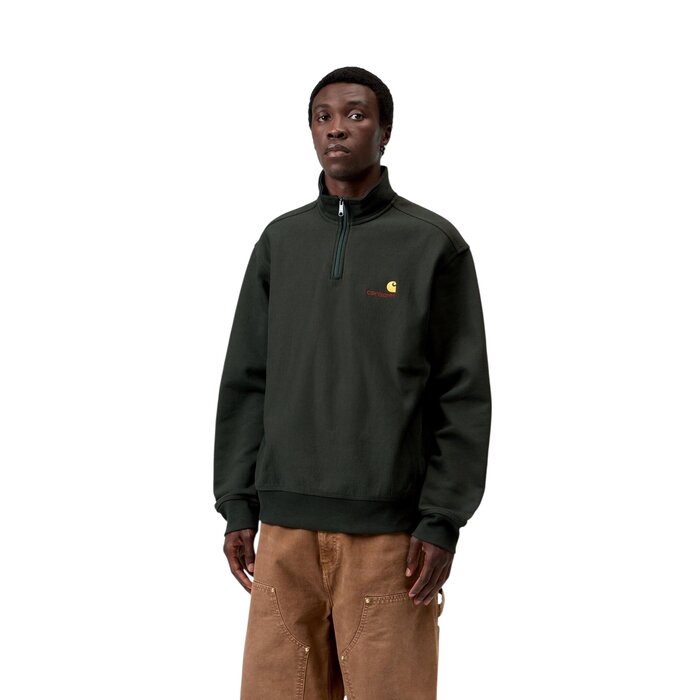 Carhartt WIP Half Zip American Script Sweat - Raven