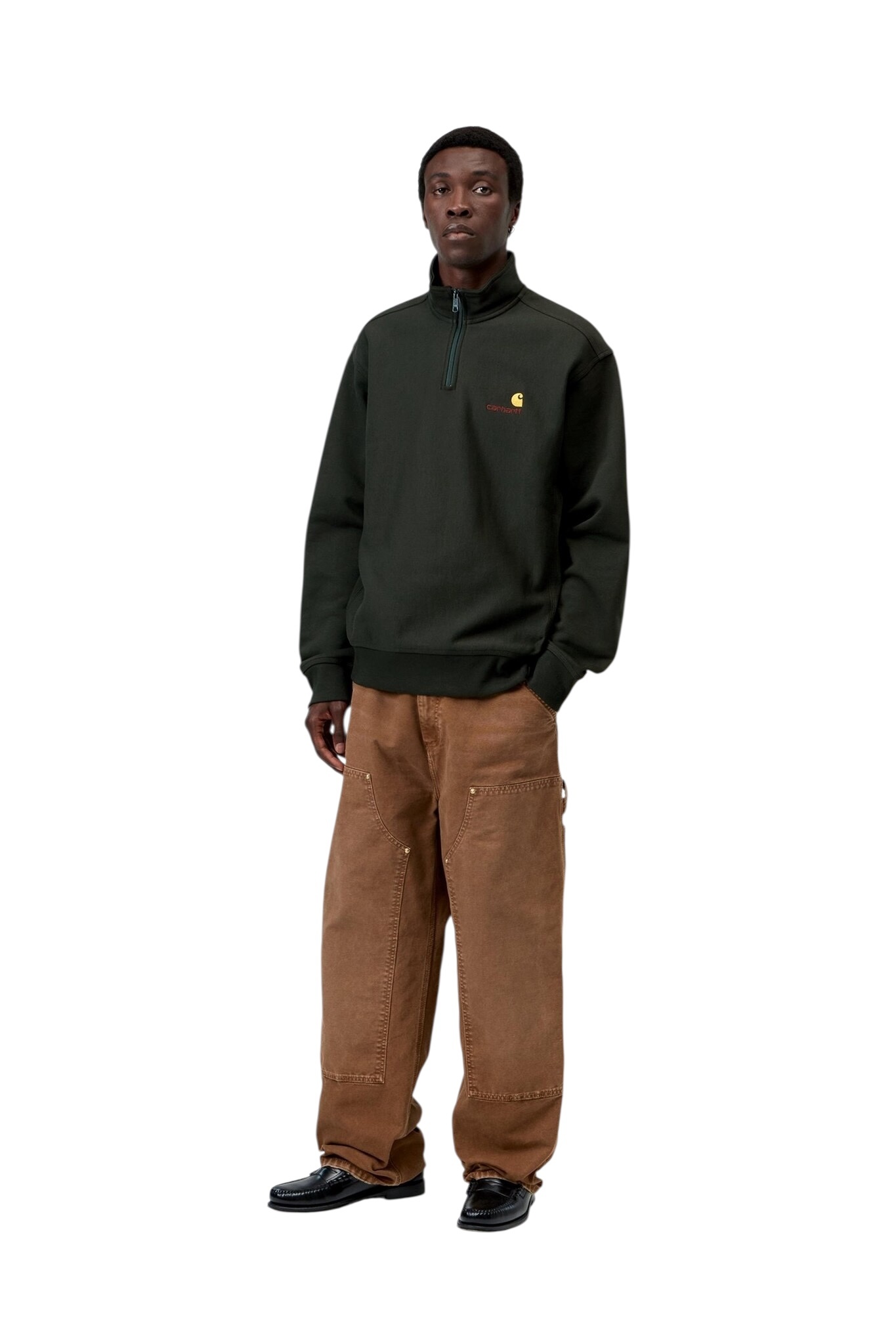 Carhartt WIP Half Zip American Script Sweat - Raven