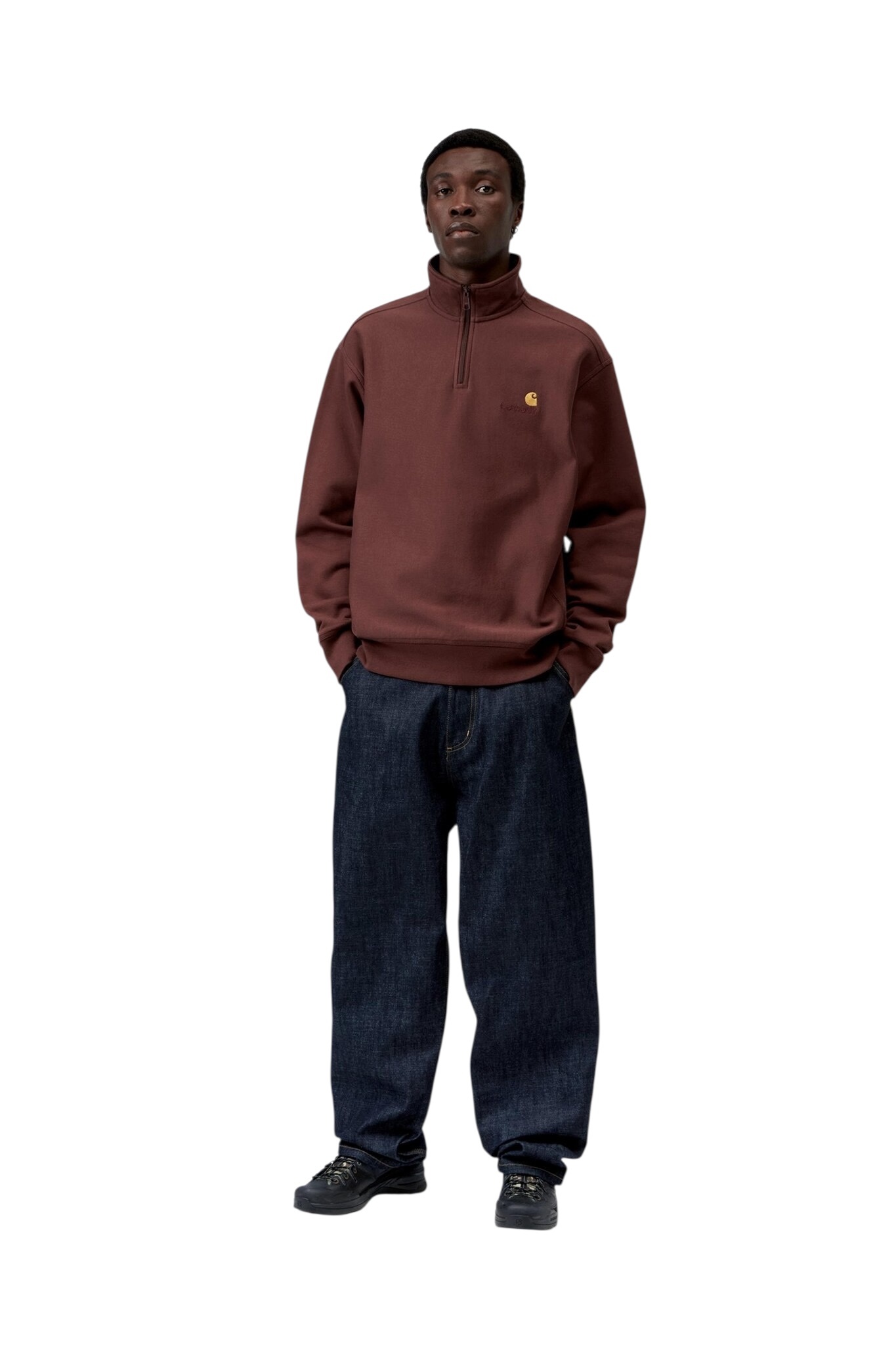 Carhartt WIP Half zip American Script - Amarone