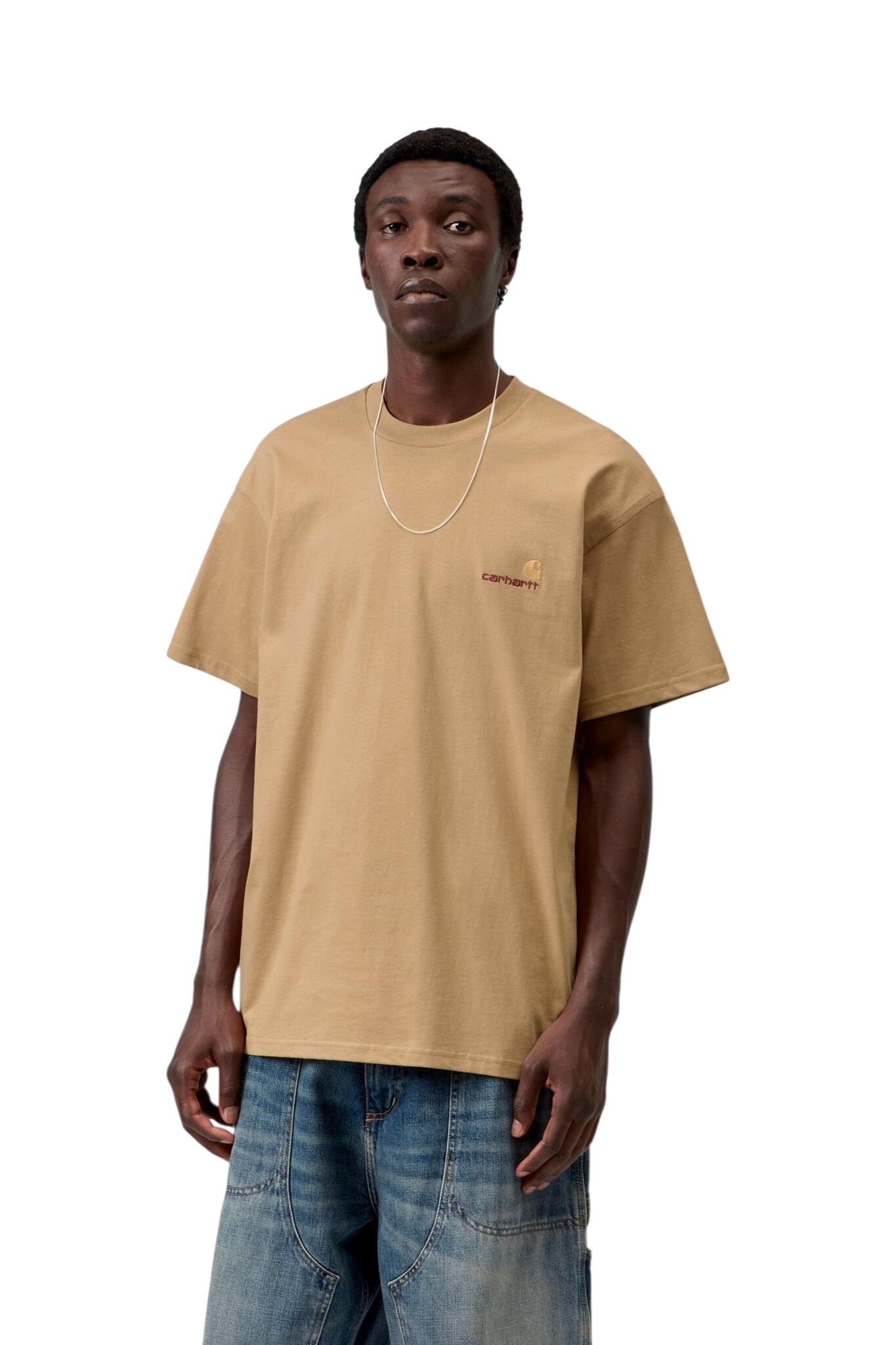 Carhartt WIP S/S American Script T-Shirt - Wip Dusty H Brown