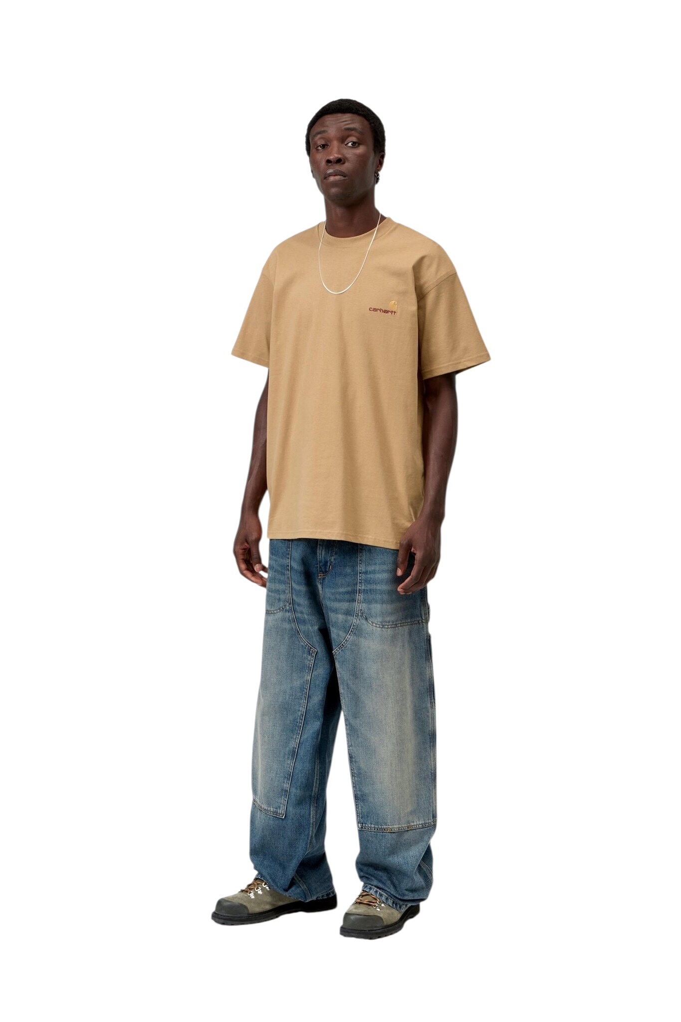 Carhartt WIP S/S American Script T-Shirt - Wip Dusty H Brown