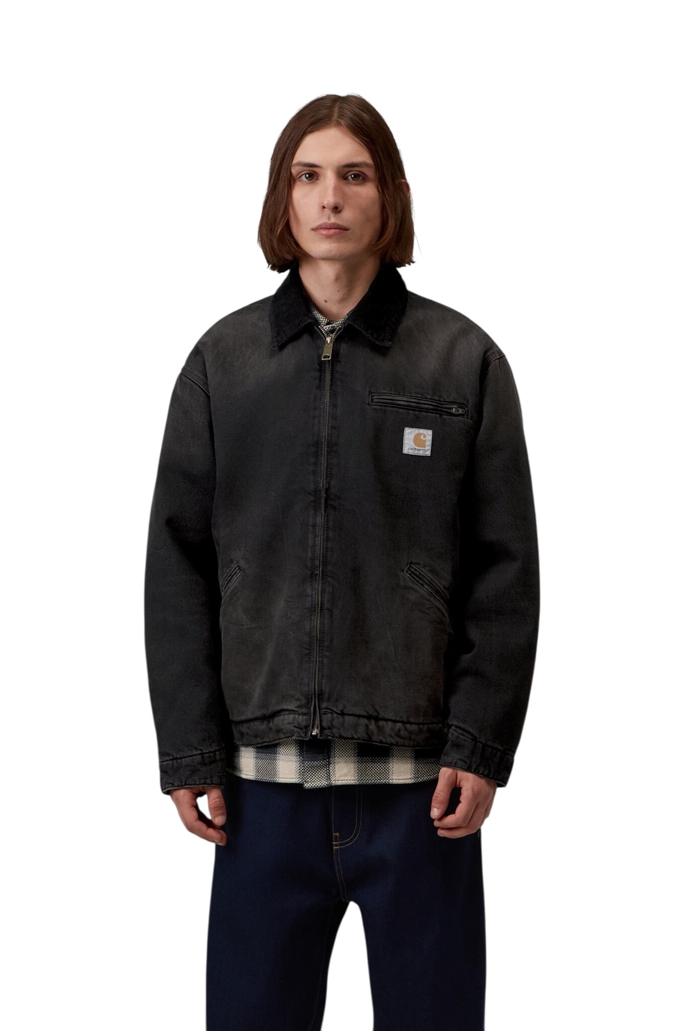 Carhartt WIP OG Detroit Jacket - Black/Black Tobacco Used Wash