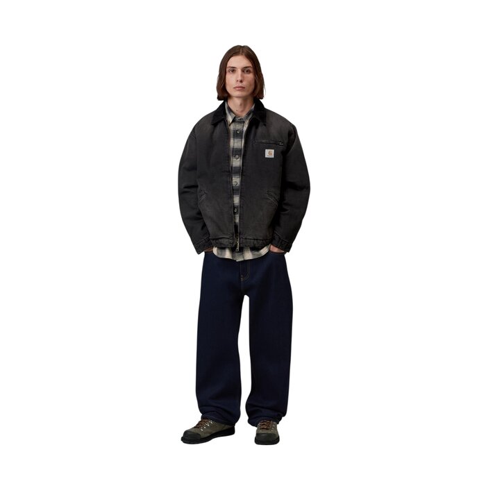 Carhartt WIP OG Detroit Jacket - Black/Black Tobacco Used Wash