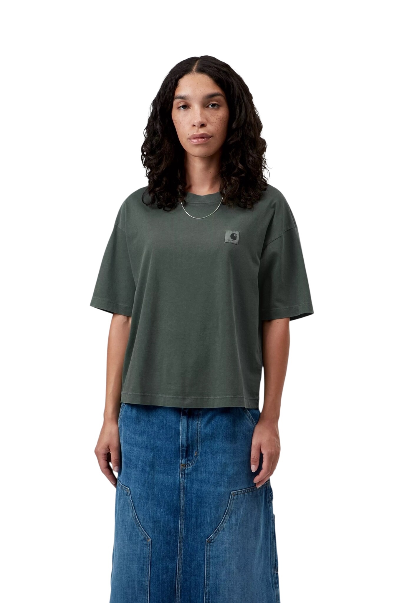 Carhartt WIP W' S/S Nelson T-Shirt - Dark Scarab (Garment Dyed)