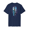 Meek Pinstripe SlasherT-Shirt - Midnight Blue
