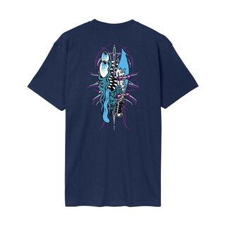 Santa Cruz Meek Pinstripe SlasherT-Shirt - Midnight Blue
