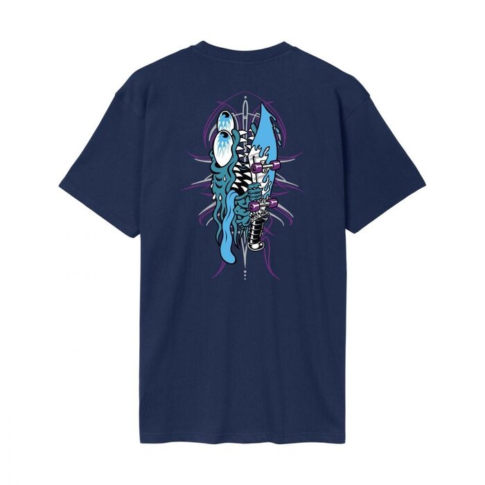 Santa Cruz Meek Pinstripe SlasherT-Shirt - Midnight Blue