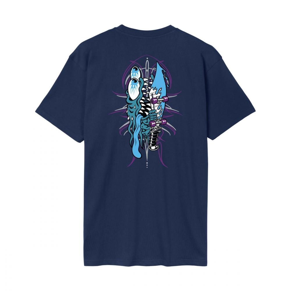 Santa Cruz Meek Pinstripe SlasherT-Shirt - Midnight Blue