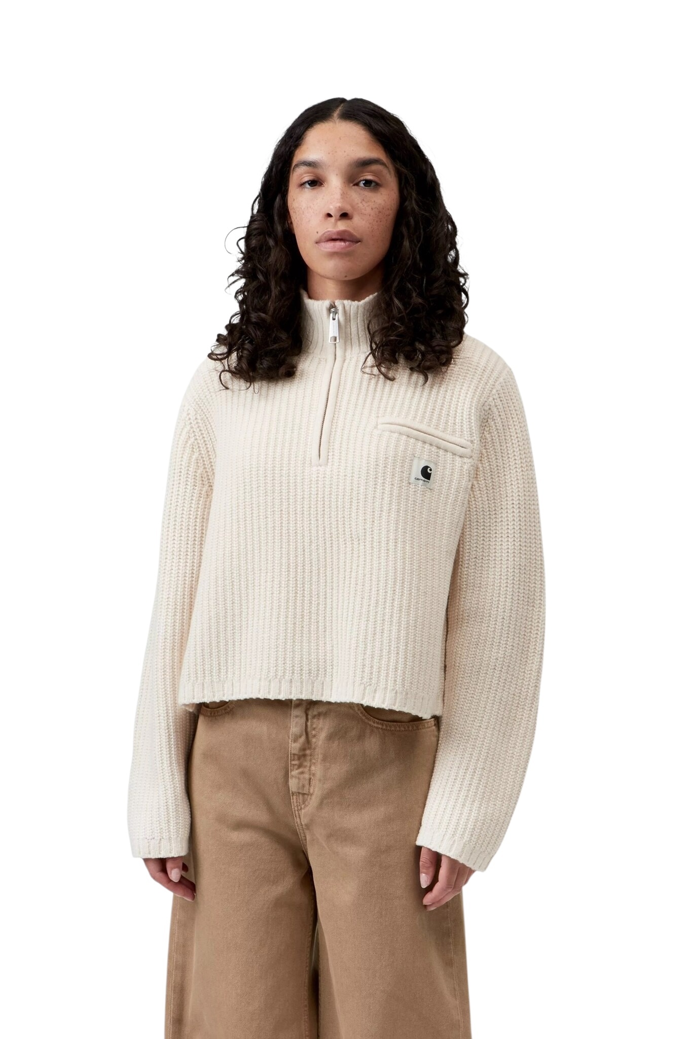 Carhartt WIP W' Detroit Half Zip Sweater - Natural