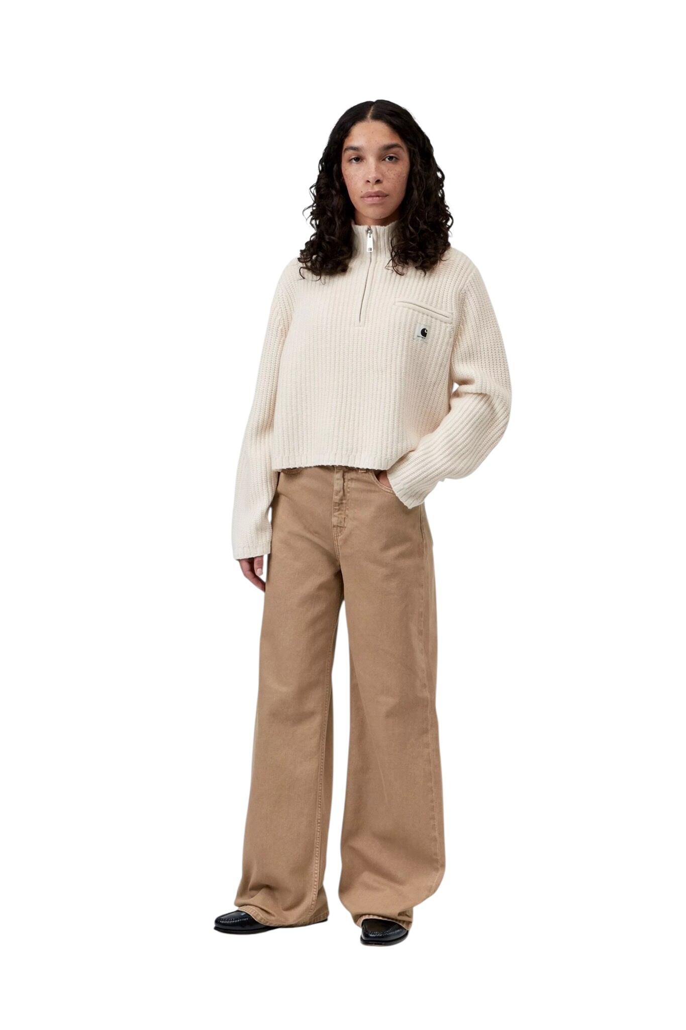 Carhartt WIP W' Detroit Half Zip Sweater - Natural