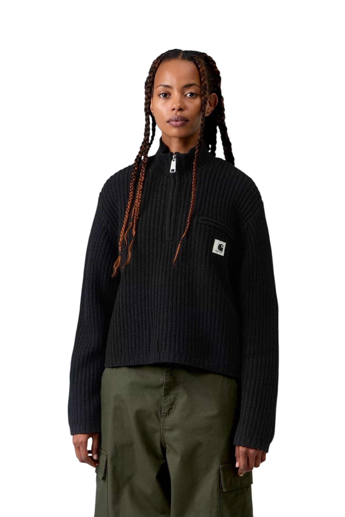Carhartt WIP W' Detroit Half Zip Sweater - Black