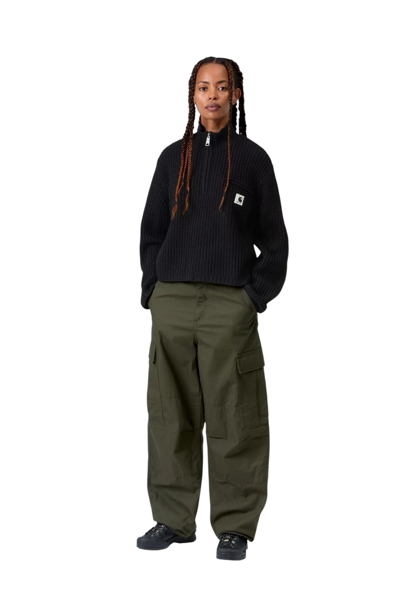 Carhartt WIP W' Detroit Half Zip Sweater - Black