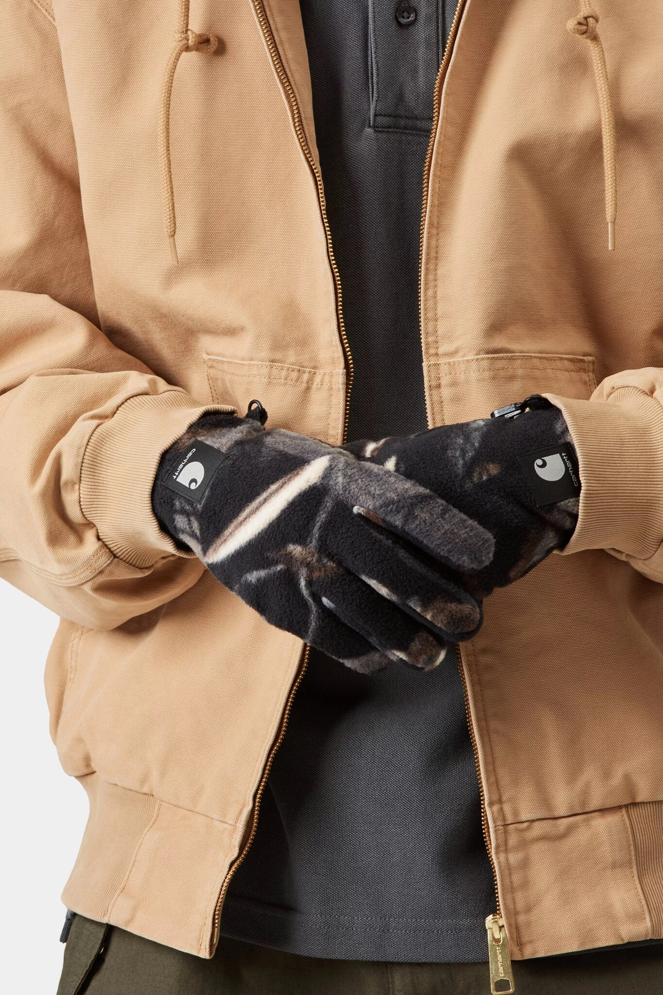 Carhartt WIP Blevin Gloves - Camo Feather Tree/Black