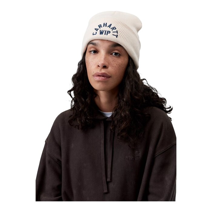 Carhartt WIP Arch Script Beanie - Natural /Dark Navy