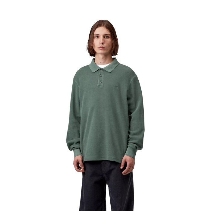 Carhartt WIP L/S Waffle Rugby Shirt - Dark Scarab (Garment Dyed)