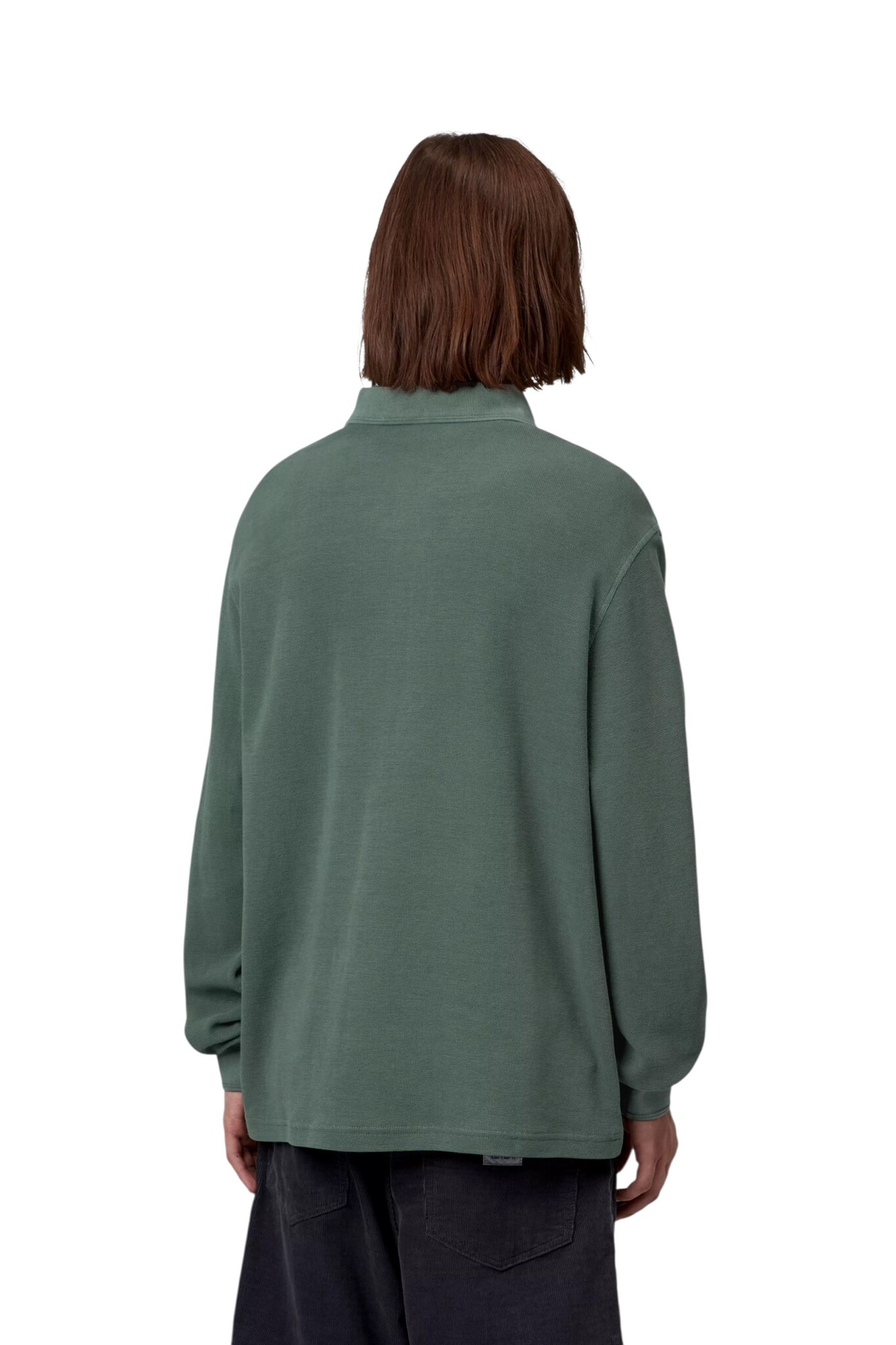 Carhartt WIP L/S Waffle Rugby Shirt - Dark Scarab (Garment Dyed)