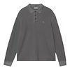 L/S Waffle Rugby Shirt - Black (Garment Dyed)