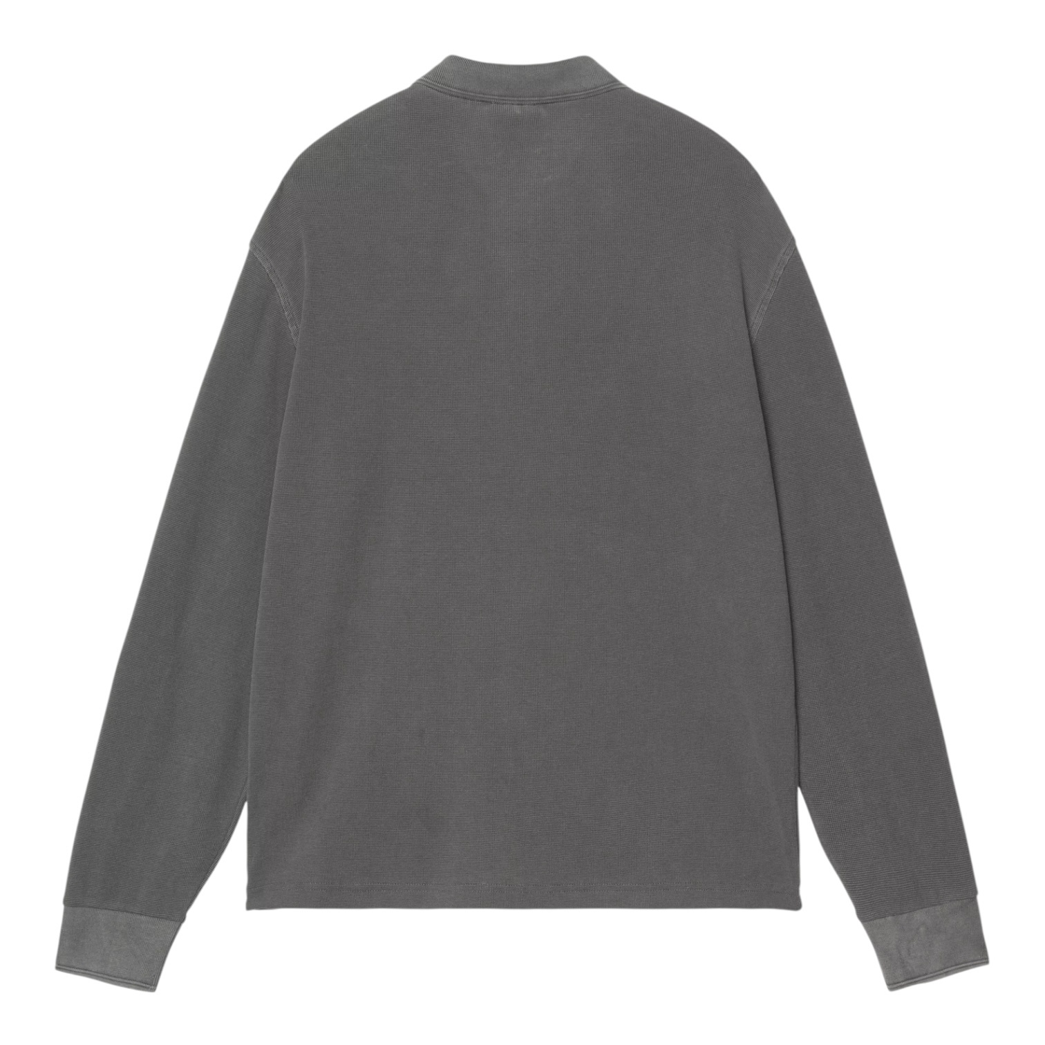 Carhartt WIP L/S Waffle Rugby Shirt - Black (Garment Dyed)