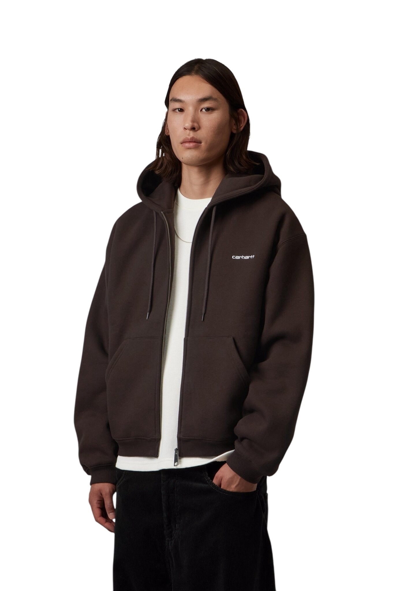 Carhartt WIP Hooded Ebbert Jacket - Tobacco/White