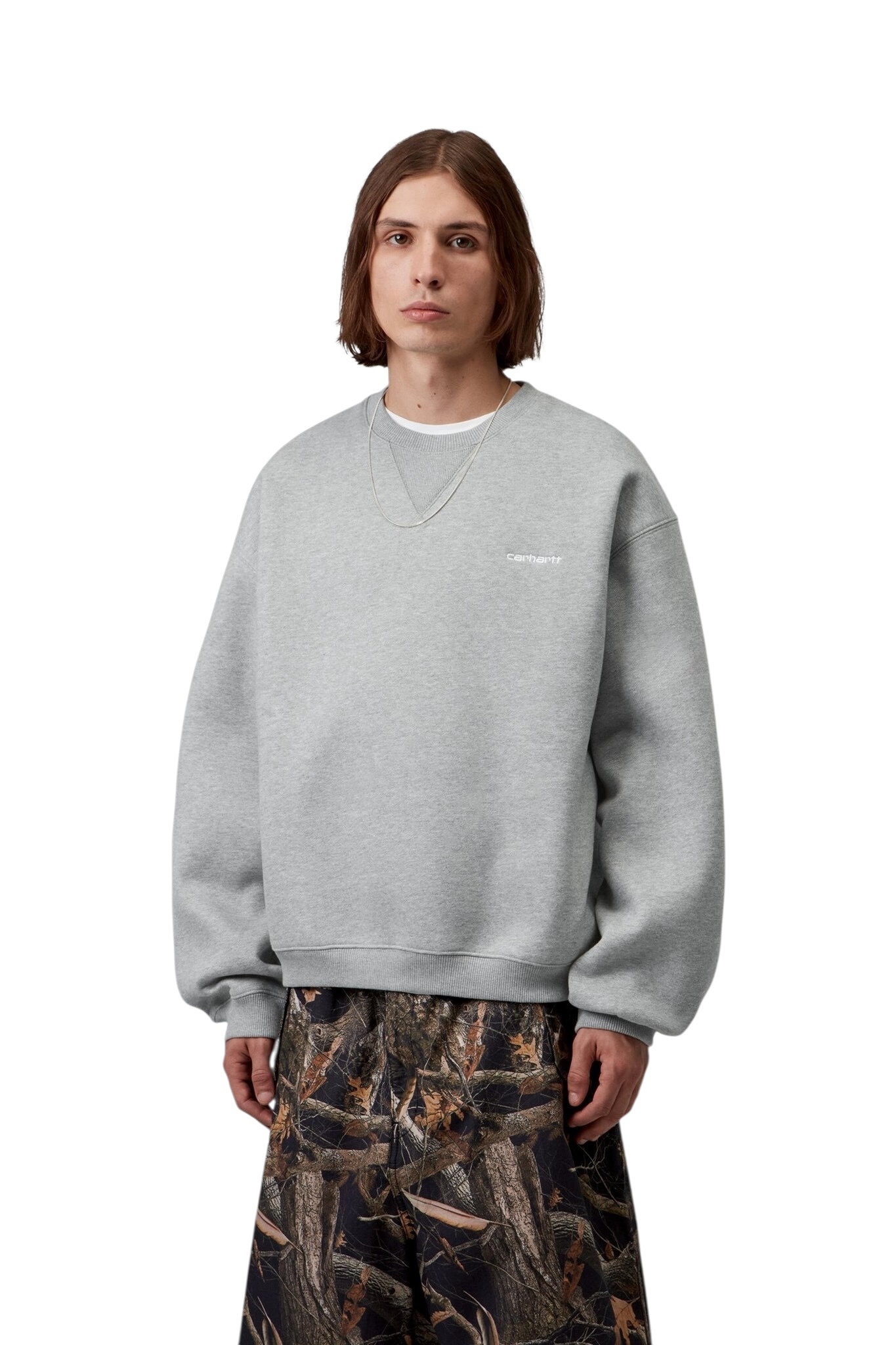 Carhartt WIP Ebbert Sweat - Grey Heather/White