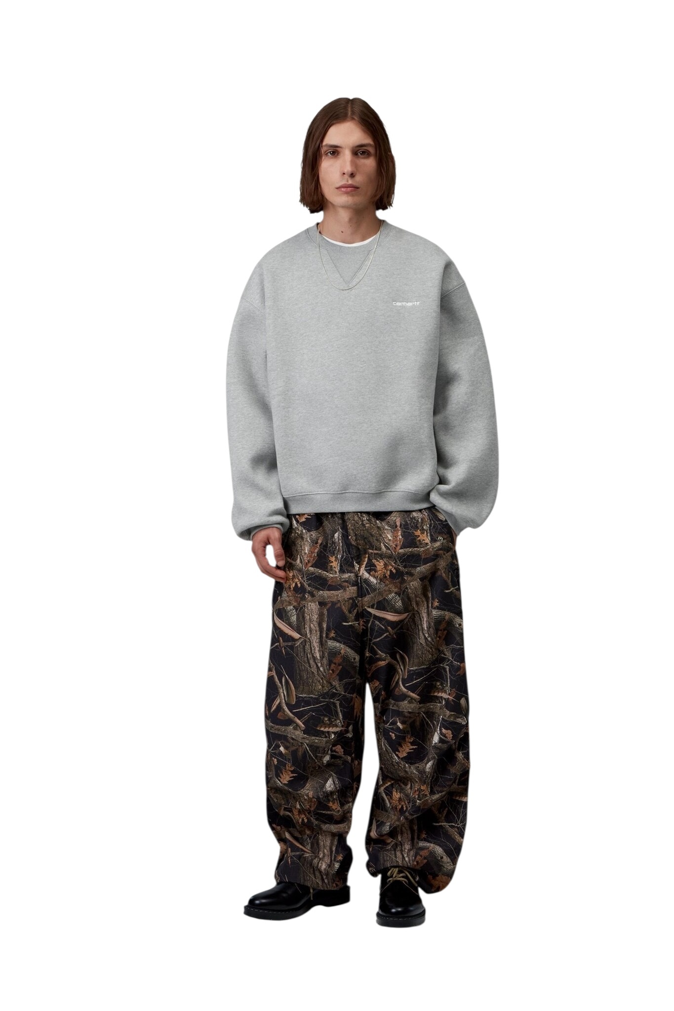 Carhartt WIP Ebbert Sweat - Grey Heather/White