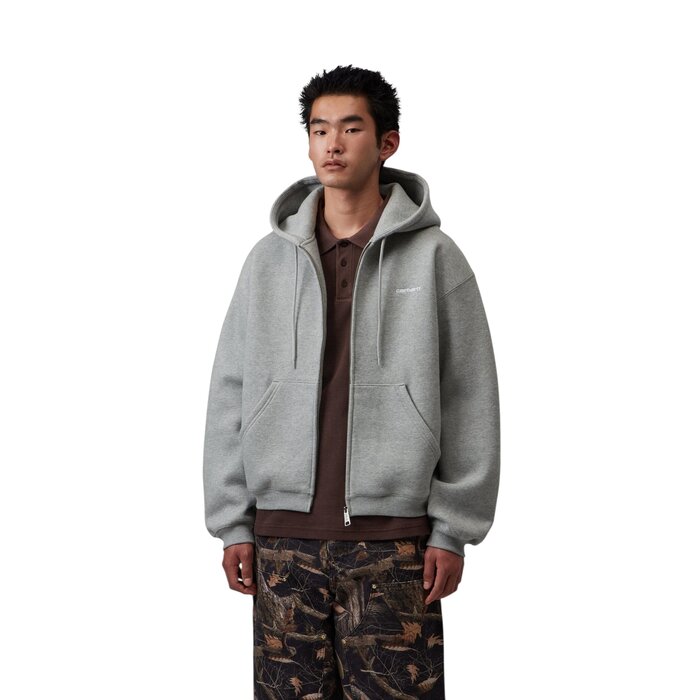 Carhartt WIP Hooded Ebbert Jacket - Grey Heather/White