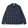 Zip Up Insulated Flannel Shirt - Navy Shadow Plaid