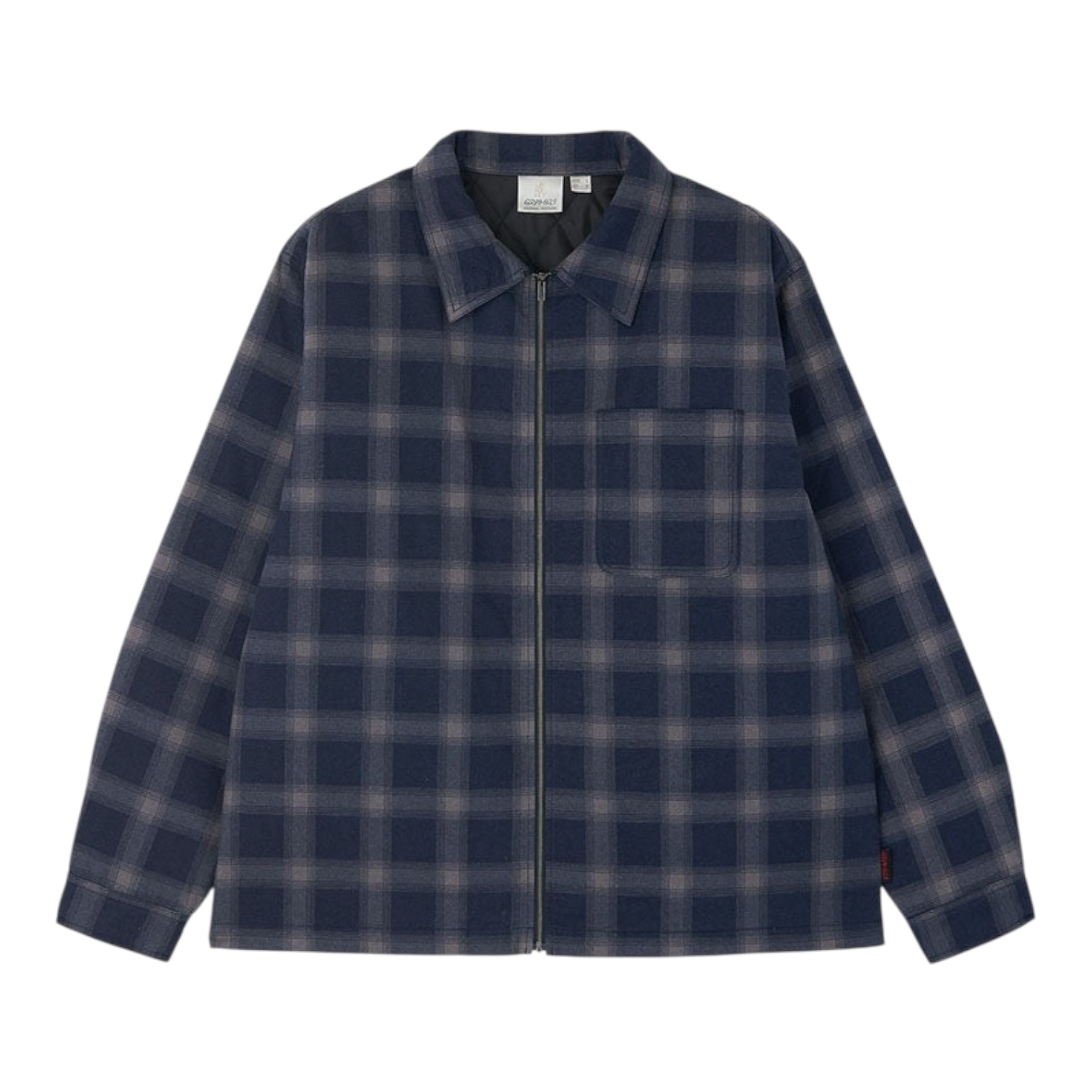 Gramicci Zip Up Insulated Flannel Shirt - Navy Shadow Plaid