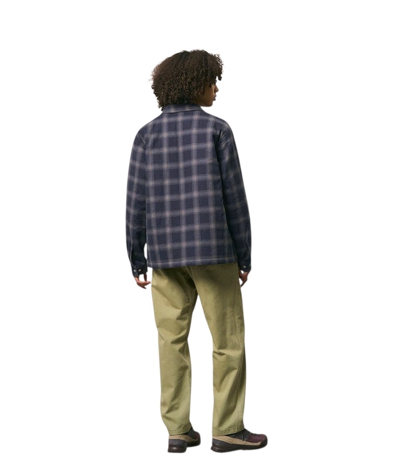 Gramicci Zip Up Insulated Flannel Shirt - Navy Shadow Plaid