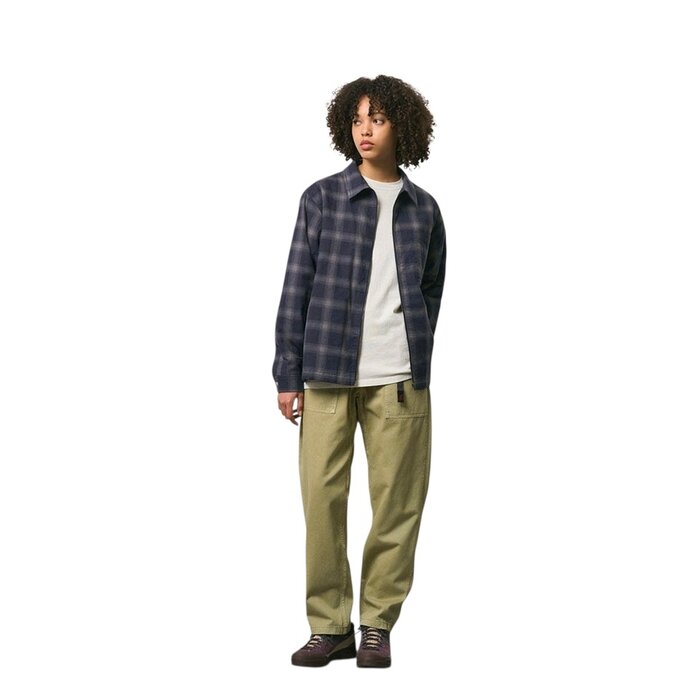 Gramicci Zip Up Insulated Flannel Shirt - Navy Shadow Plaid