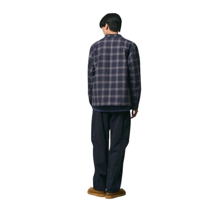 Gramicci Zip Up Insulated Flannel Shirt - Navy Shadow Plaid