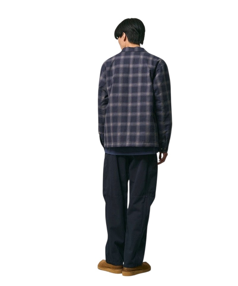 Gramicci Zip Up Insulated Flannel Shirt - Navy Shadow Plaid
