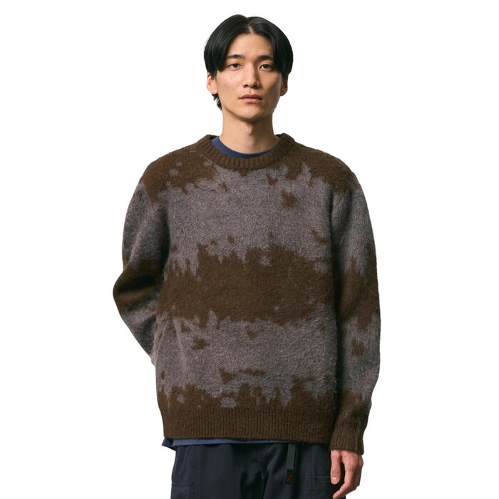 Gramicci Mohair Splatter Sweater - Slate Splatter
