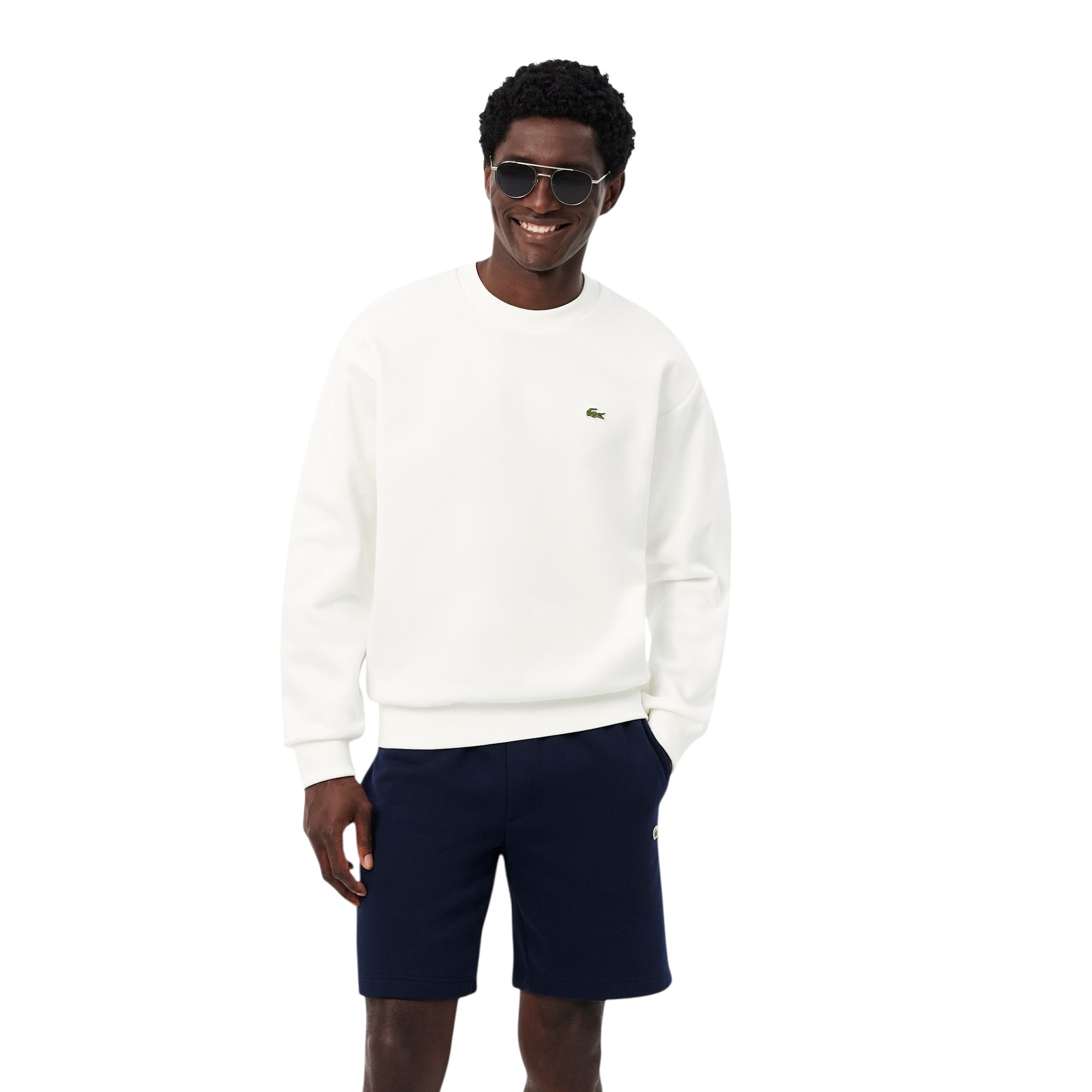 Lacoste Sweatshirt Molleton Coton - Blanc 70V