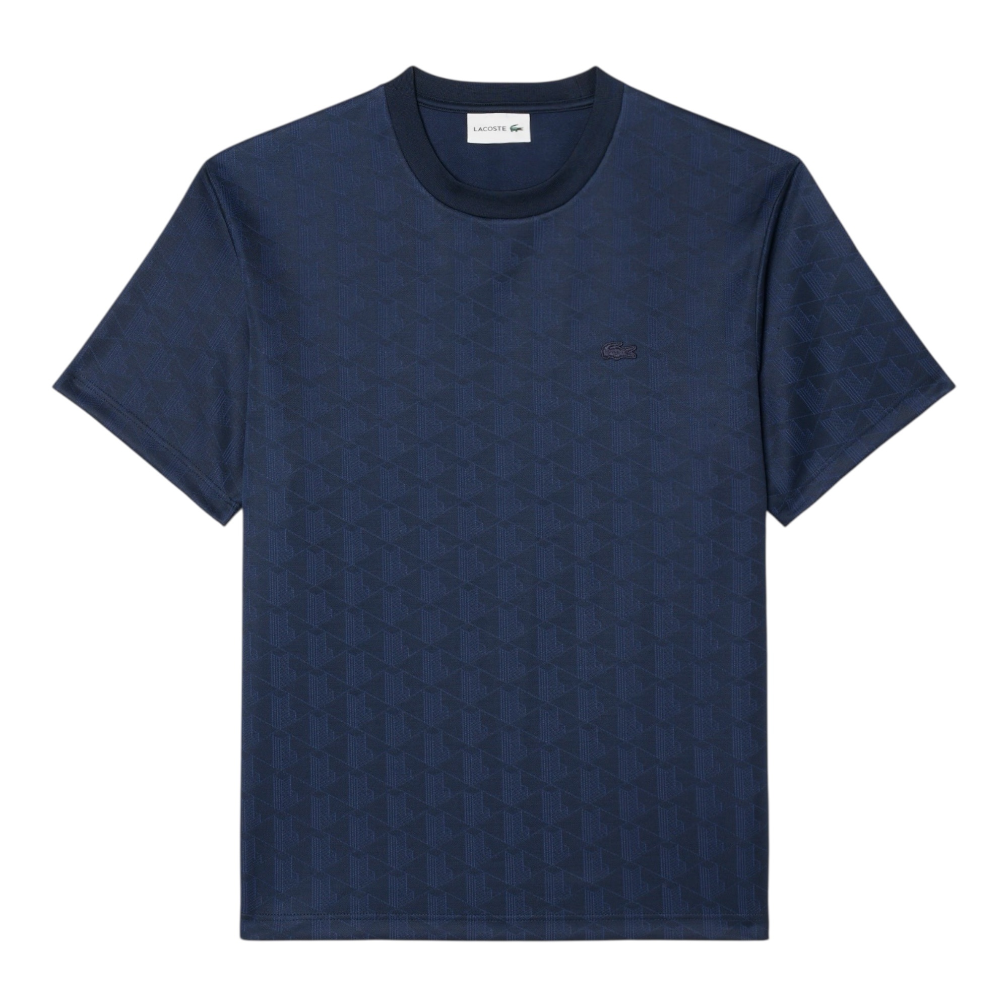 Lacoste T-shirt Jacquard Monogramme - Bleu Marine