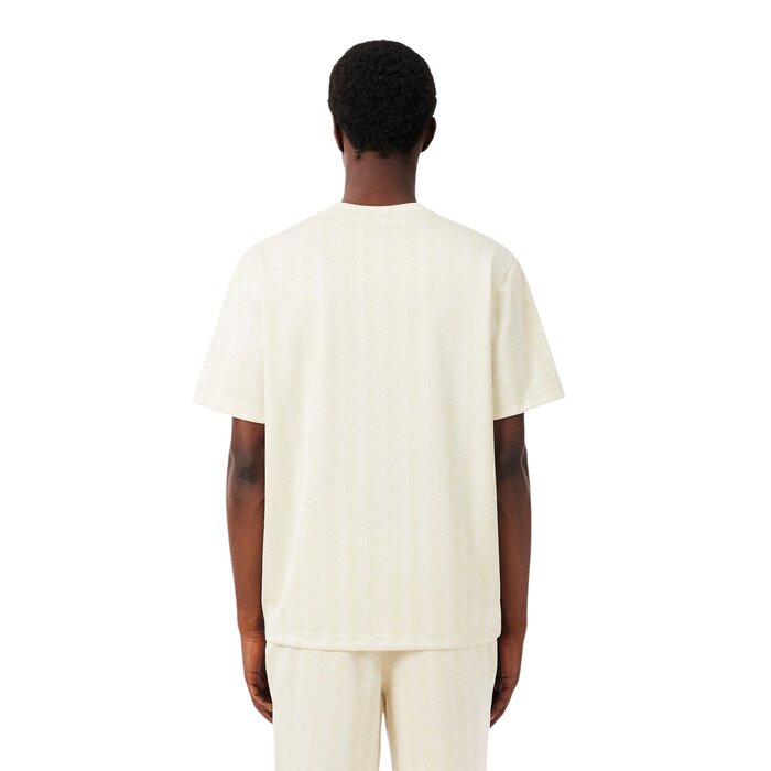 Lacoste T-shirt Jacquard Monogramme - Beige 8LX