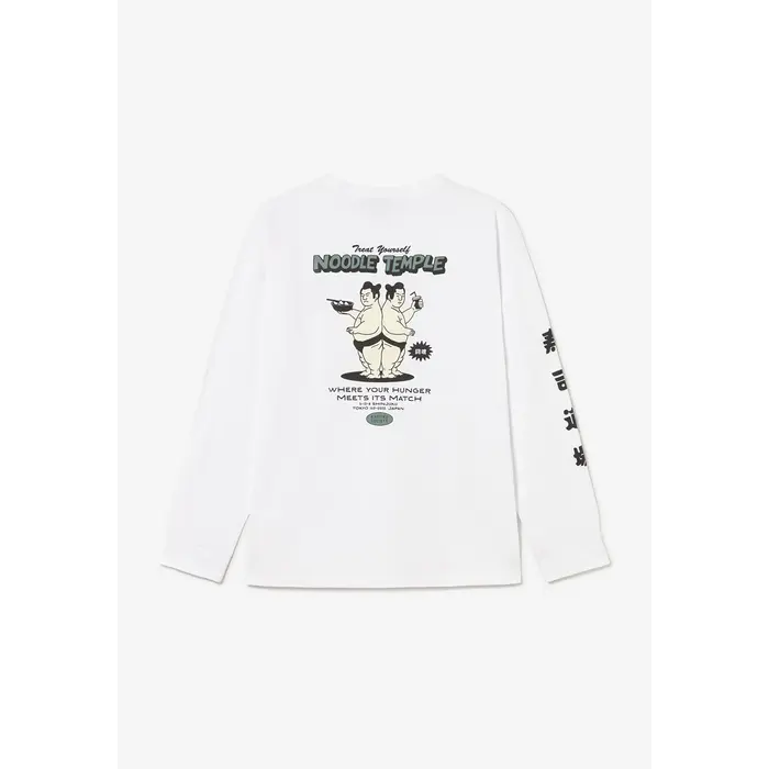 Kaotiko L/S Noodle Temple T-shirt - White