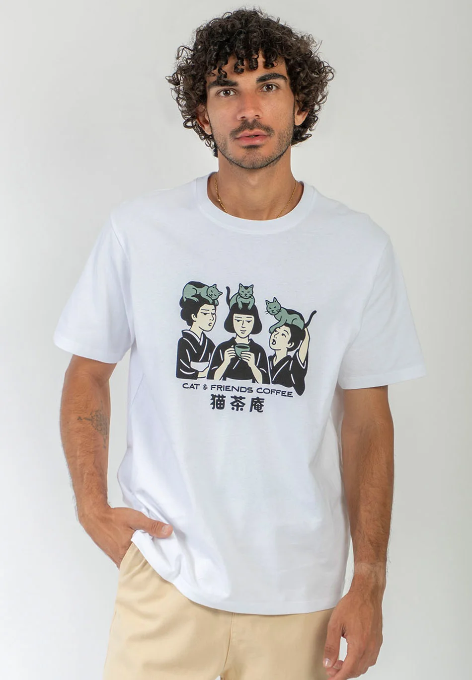 Kaotiko Cat & Friends Tee - White