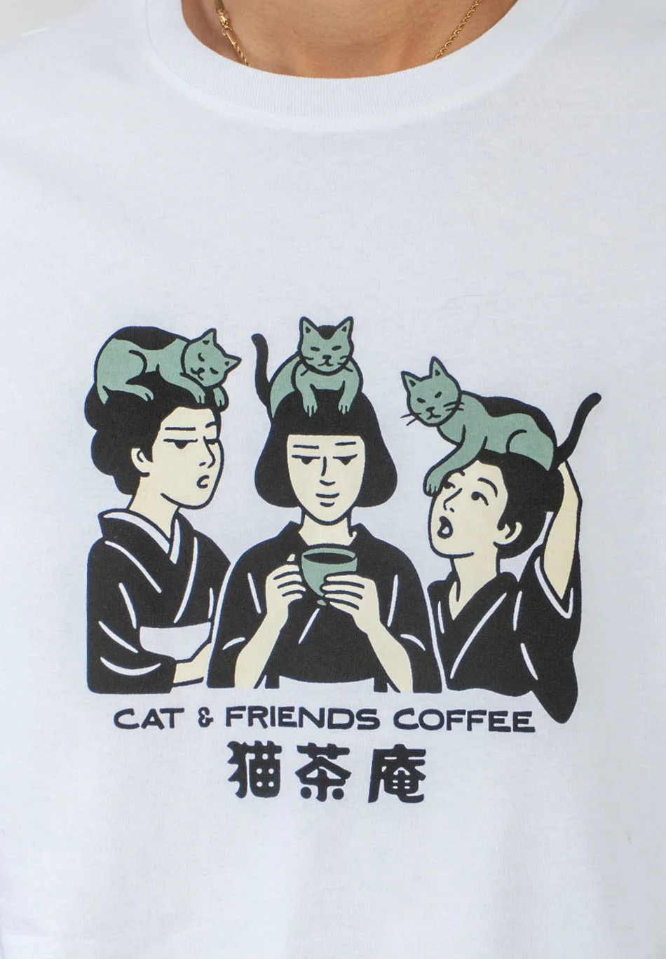 Kaotiko Cat & Friends Tee - White