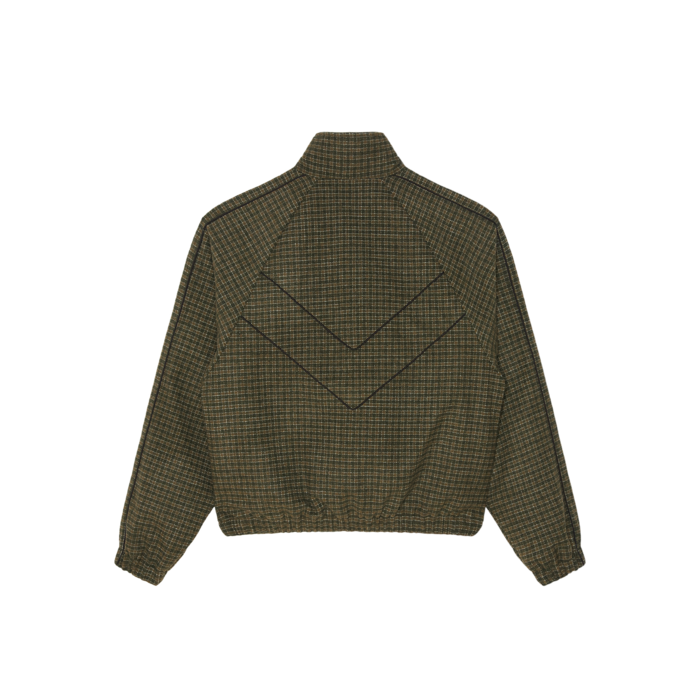 Obey Leisure Training Jacket - Dark Olive Plaid