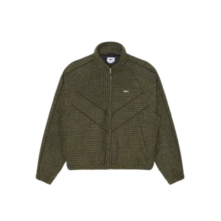 Obey Leisure Training Jacket - Dark Olive Plaid