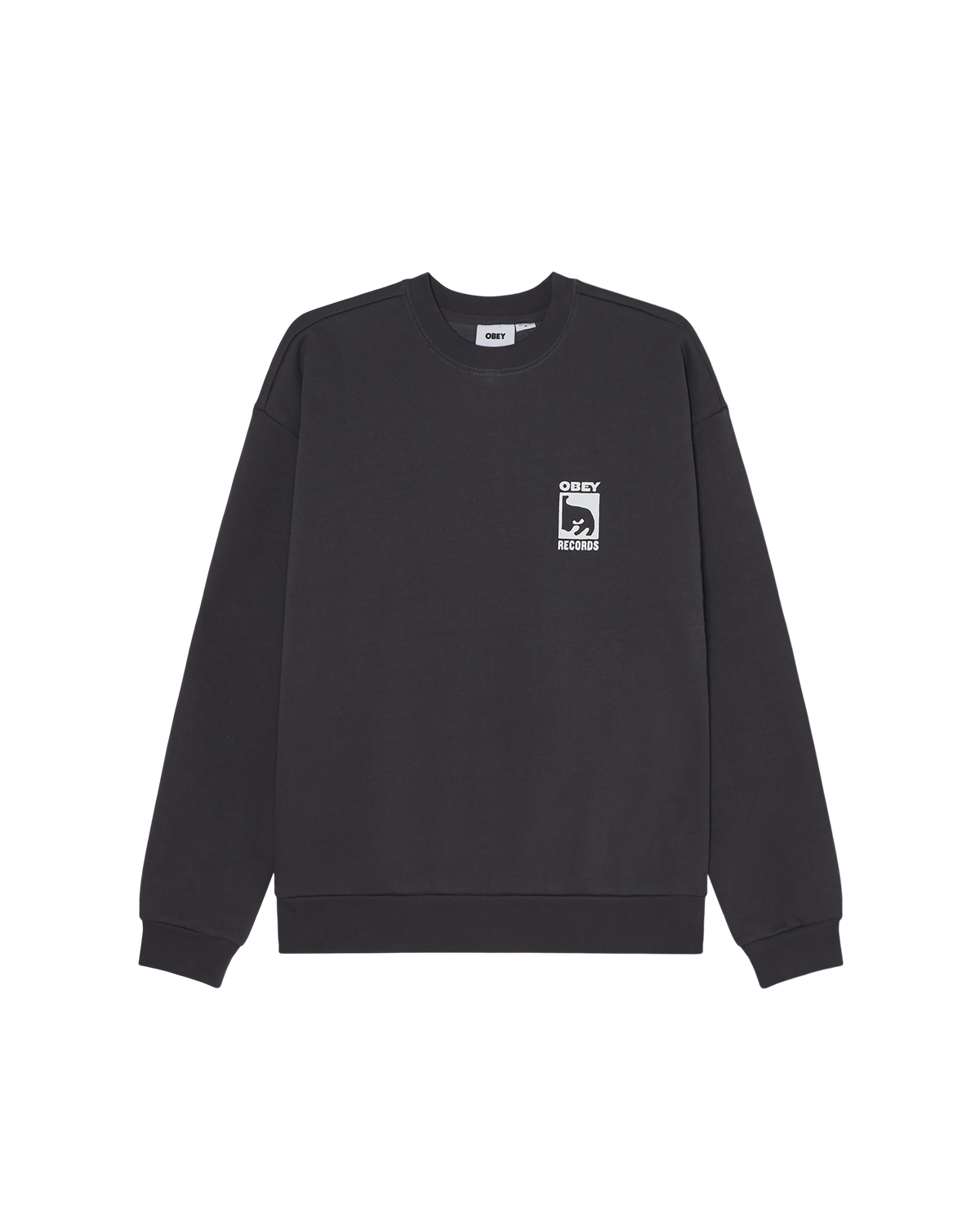 Obey Records Extra Heavy Crew - Vintage Black