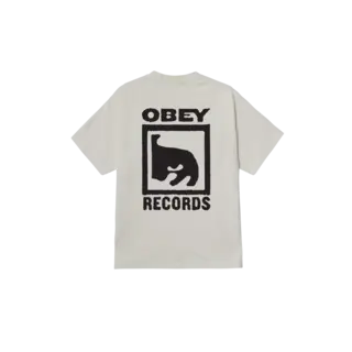 Obey Records Icon T-shirt - Pigment Chalk White