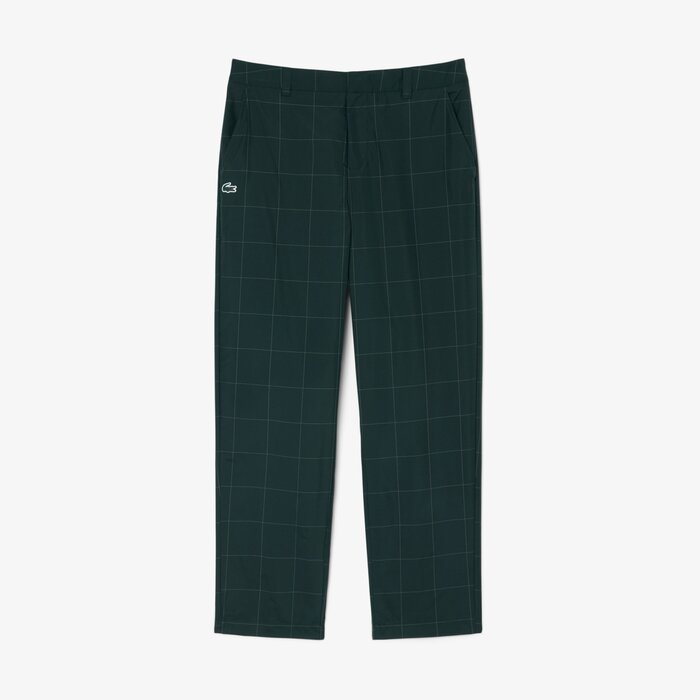 Lacoste Pantalon Golf à Carreaux Déperlant - Vert